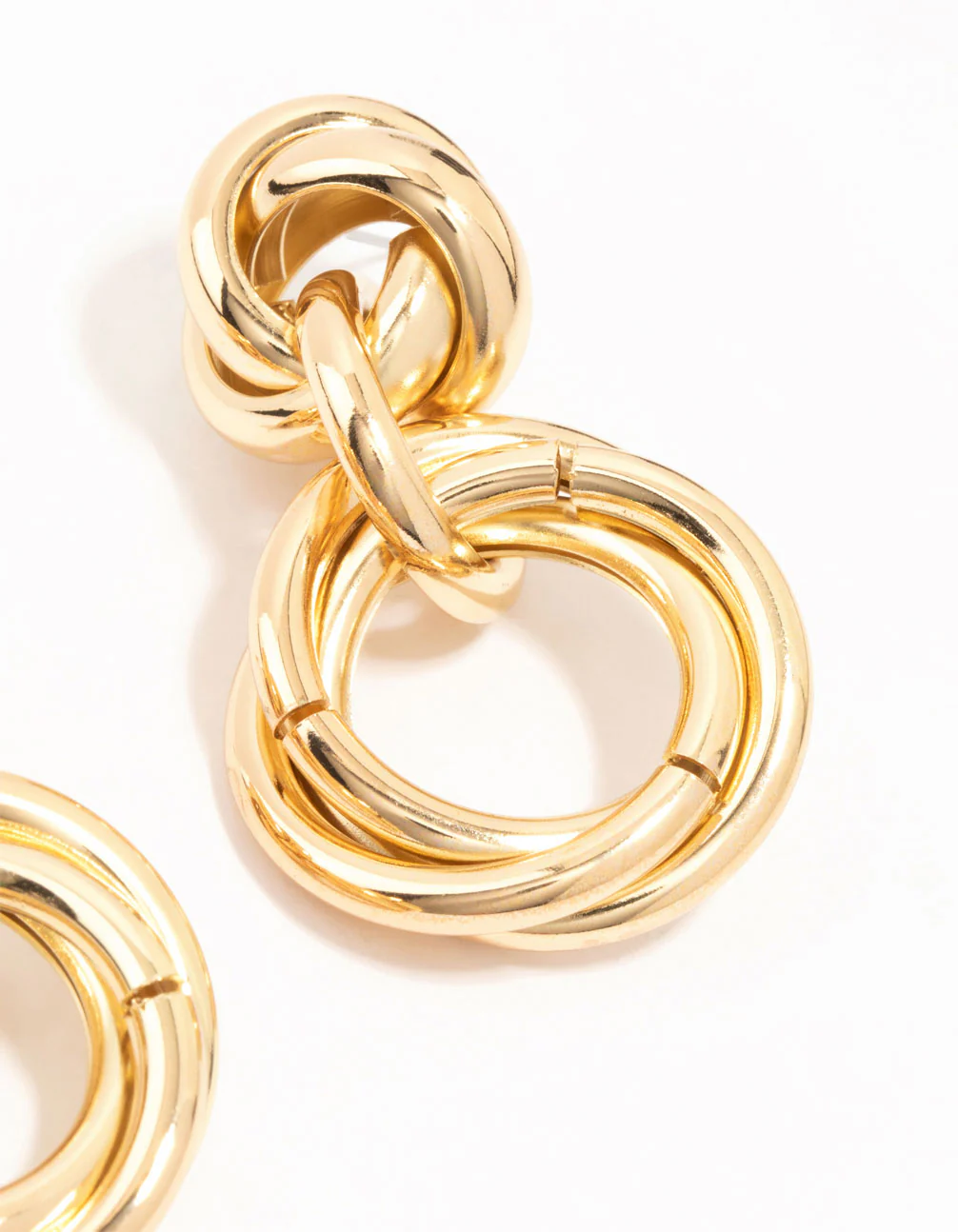 Gold Knit Drop Earrings - Image 3