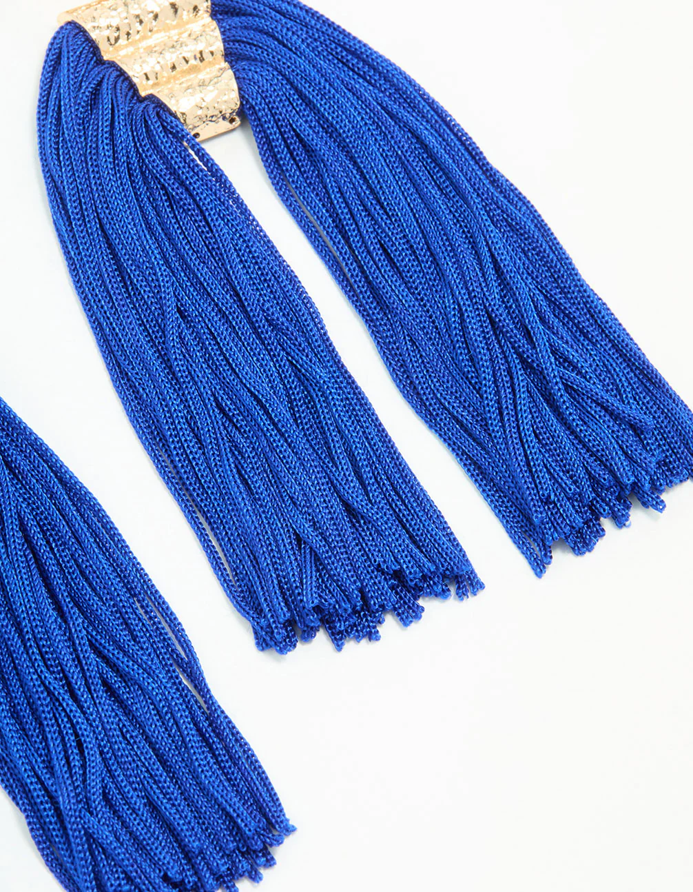 Gold Large Tassel Drop Earrings - Image 5