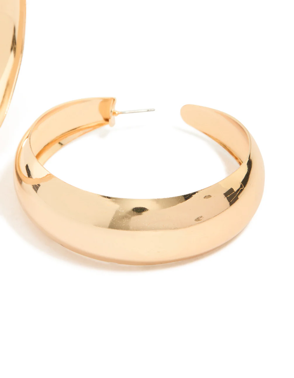 Gold Large Thin Hoop Earrings - Image 5