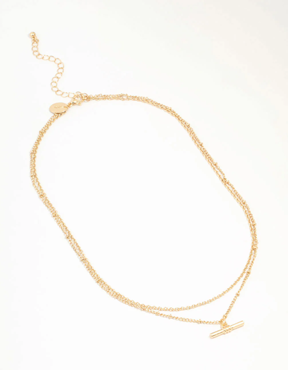 Gold Layered Bar Necklace - Image 4