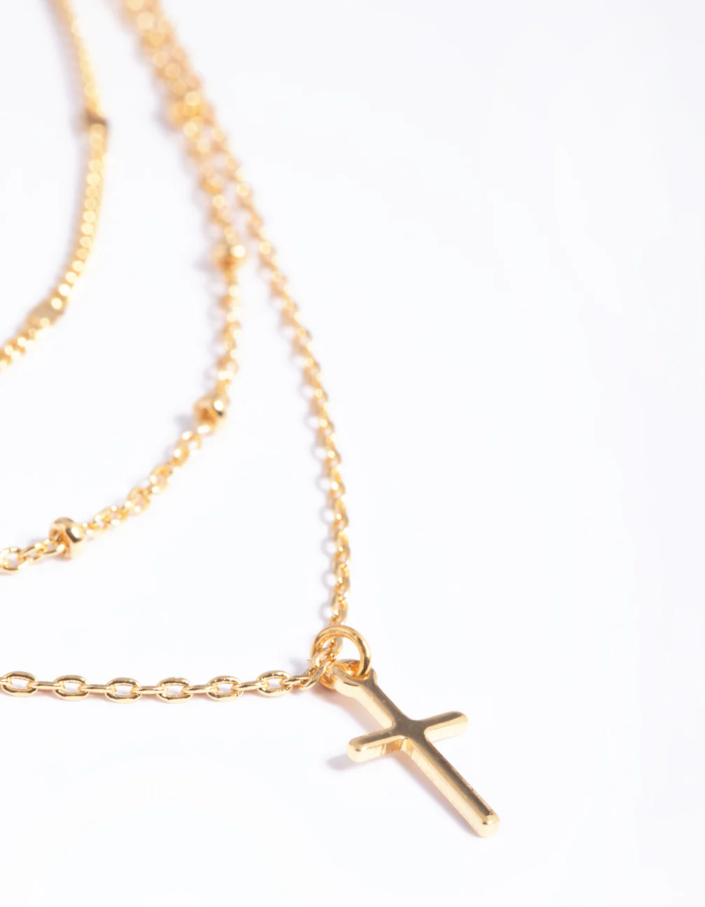 Gold Plated Layered Cross Necklace - Image 7