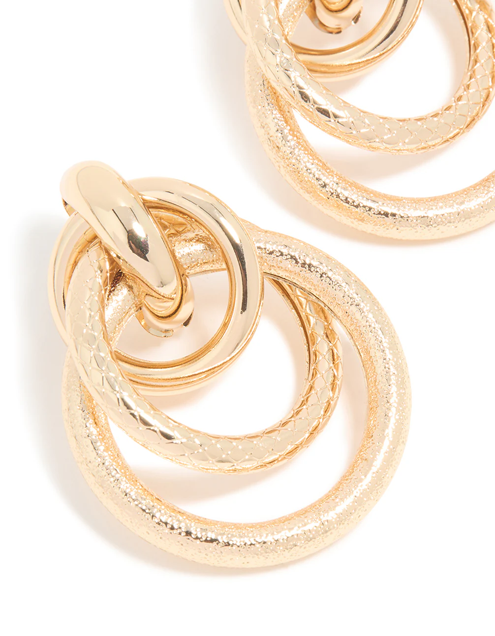 Gold Layered Tube Earrings - Image 4
