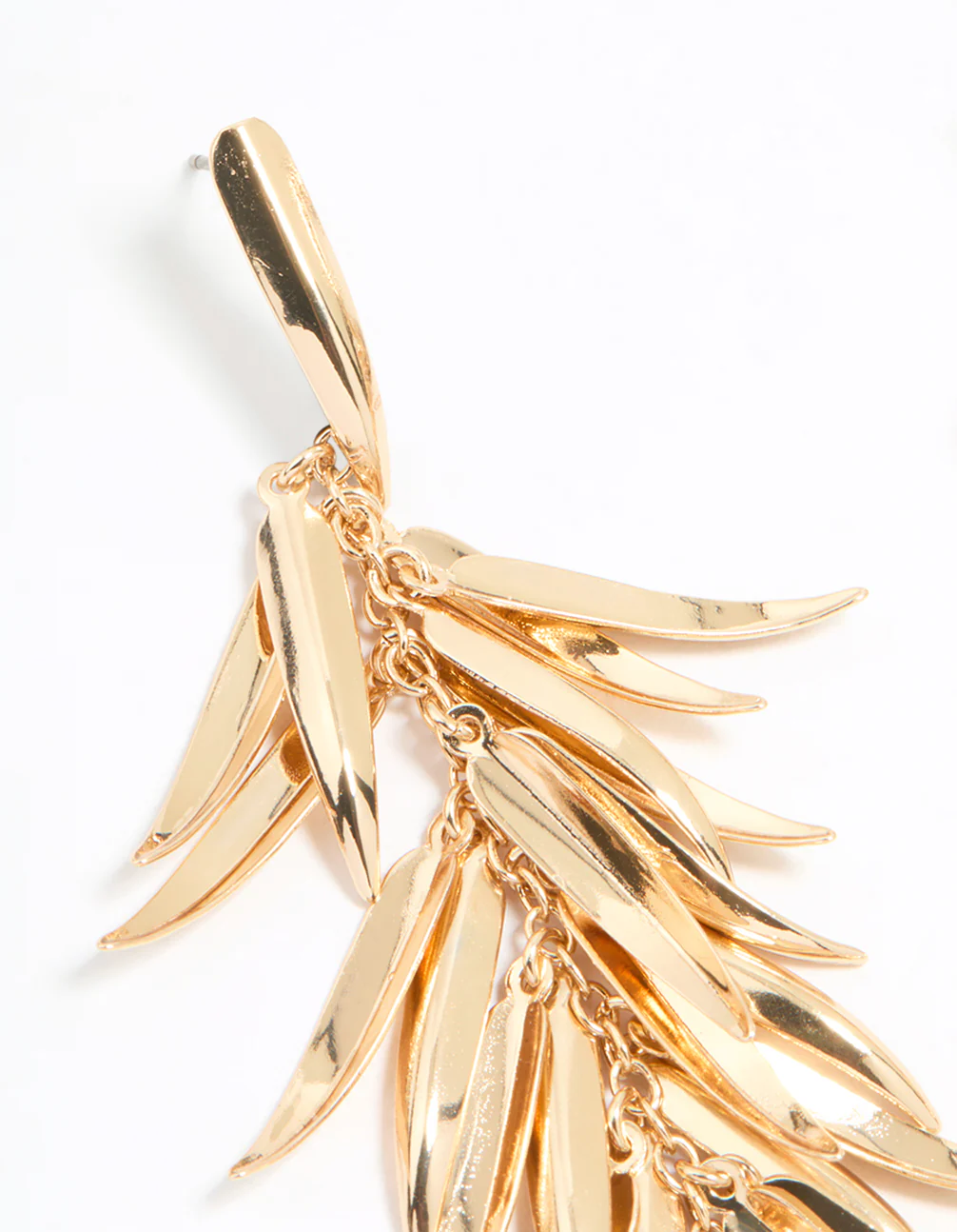 Gold Leaves Drop Earrings - Image 4