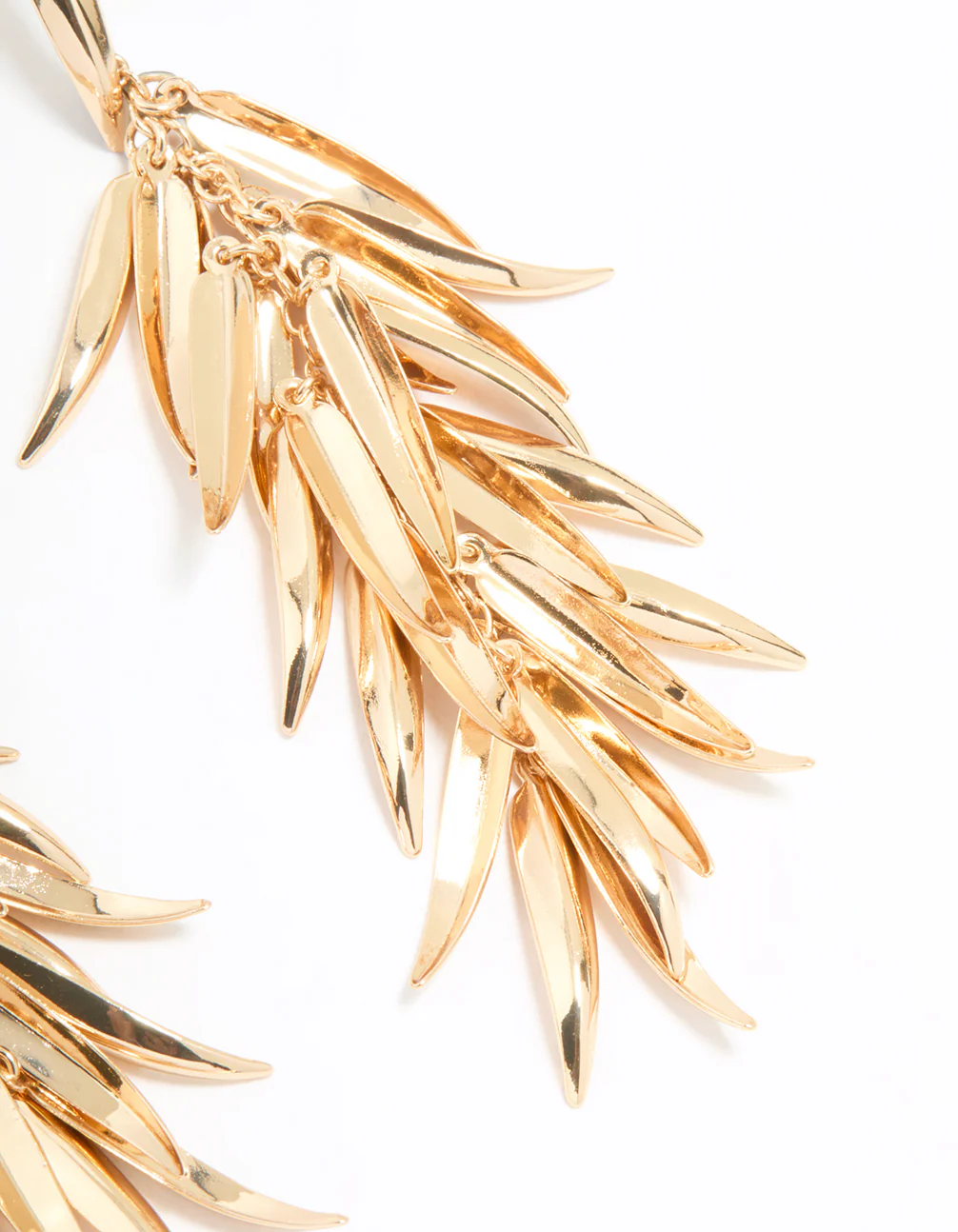 Gold Leaves Drop Earrings - Image 5