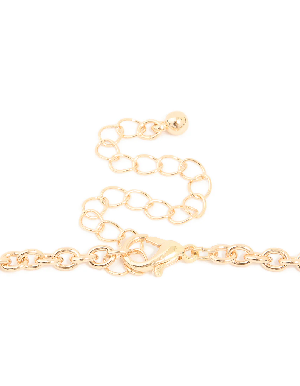 Gold Light & Dark Blue Acrylic Beaded Layered Chain Necklace - Image 3