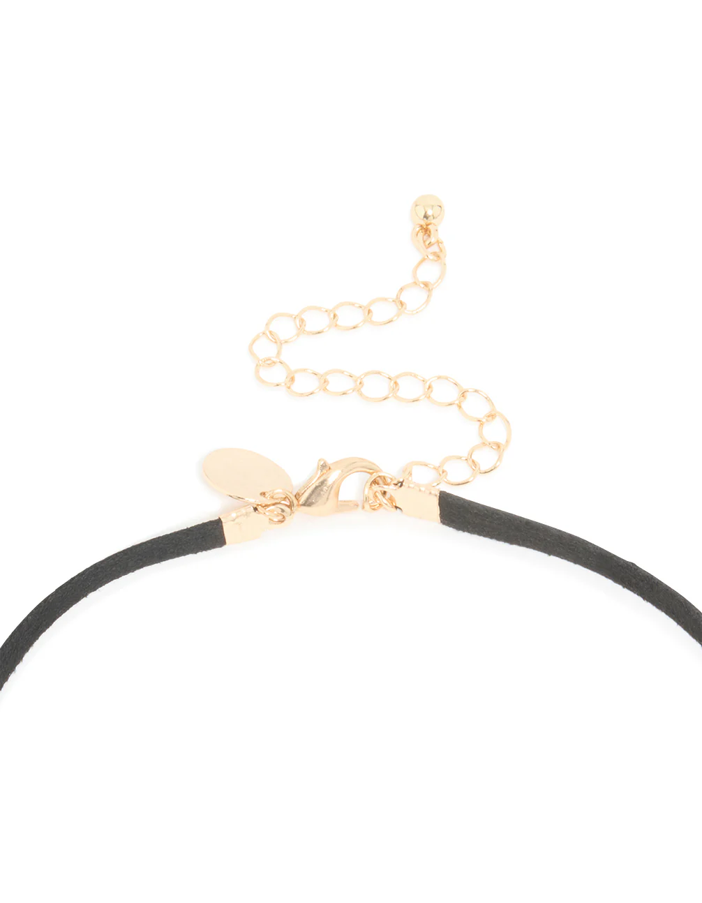 Gold Long Organic Pendant Cord Necklace - Image 3