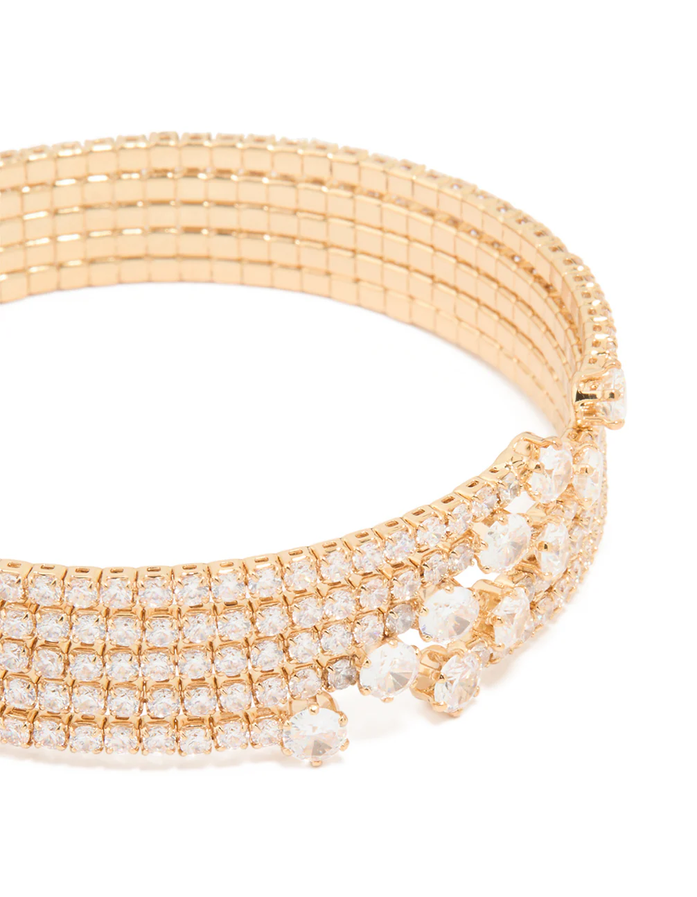 Gold Lovely Cubic Zirconia Wrap Wrist Cuff - Image 2
