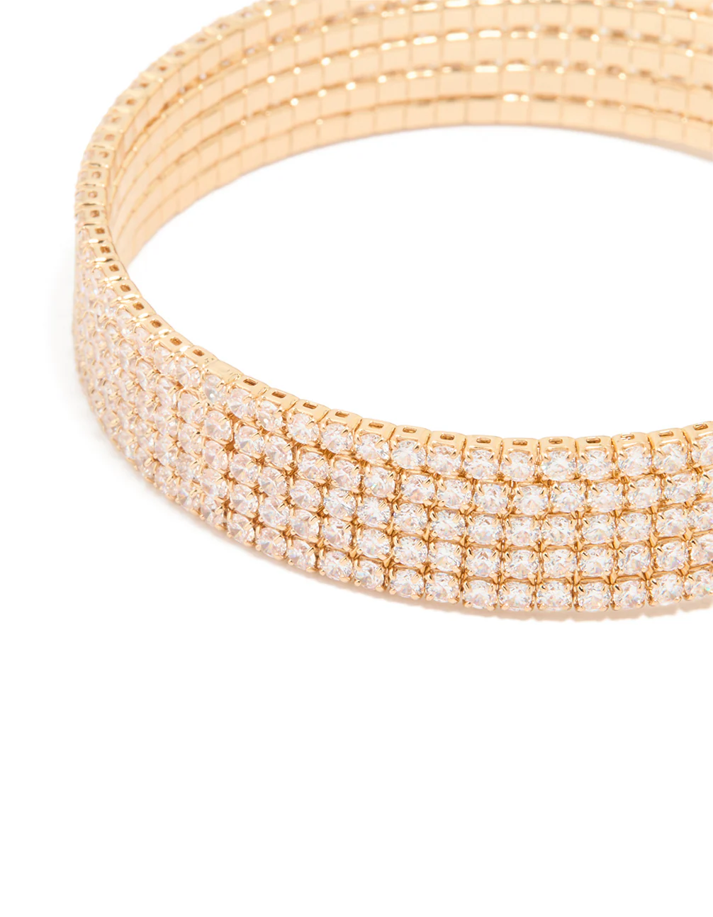 Gold Lovely Cubic Zirconia Wrap Wrist Cuff - Image 3