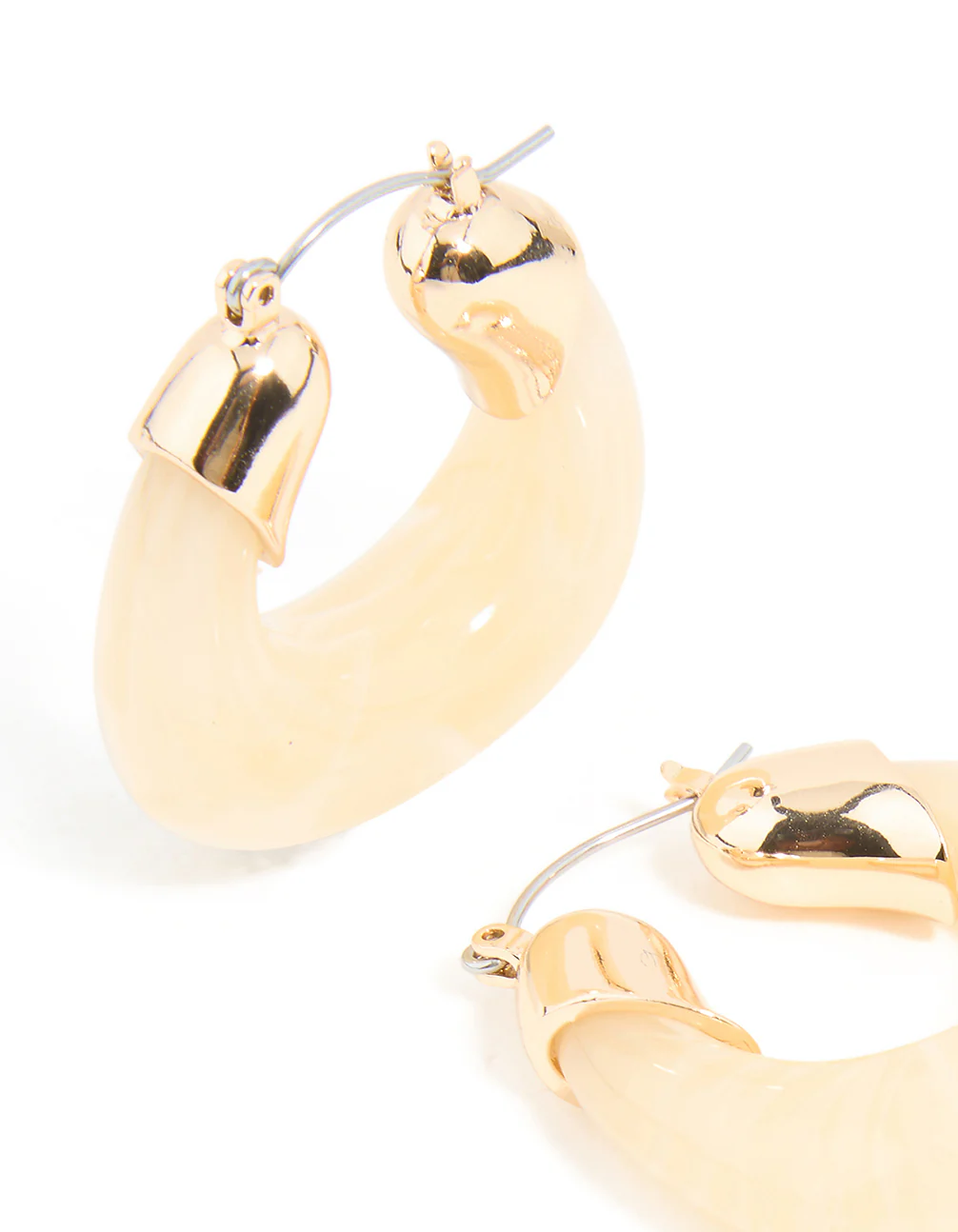 Gold Marble Hoop Earrings - Image 2