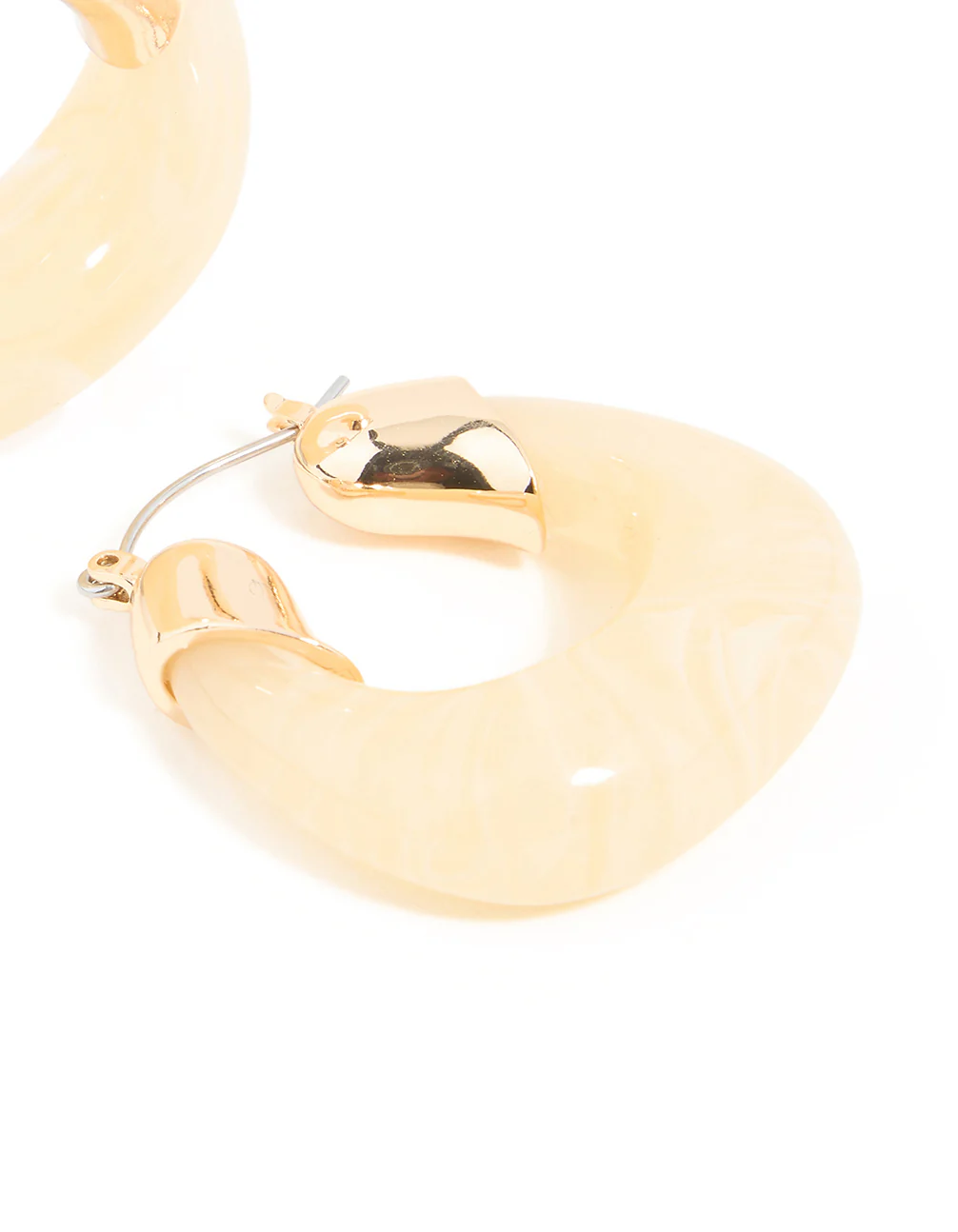 Gold Marble Hoop Earrings - Image 3