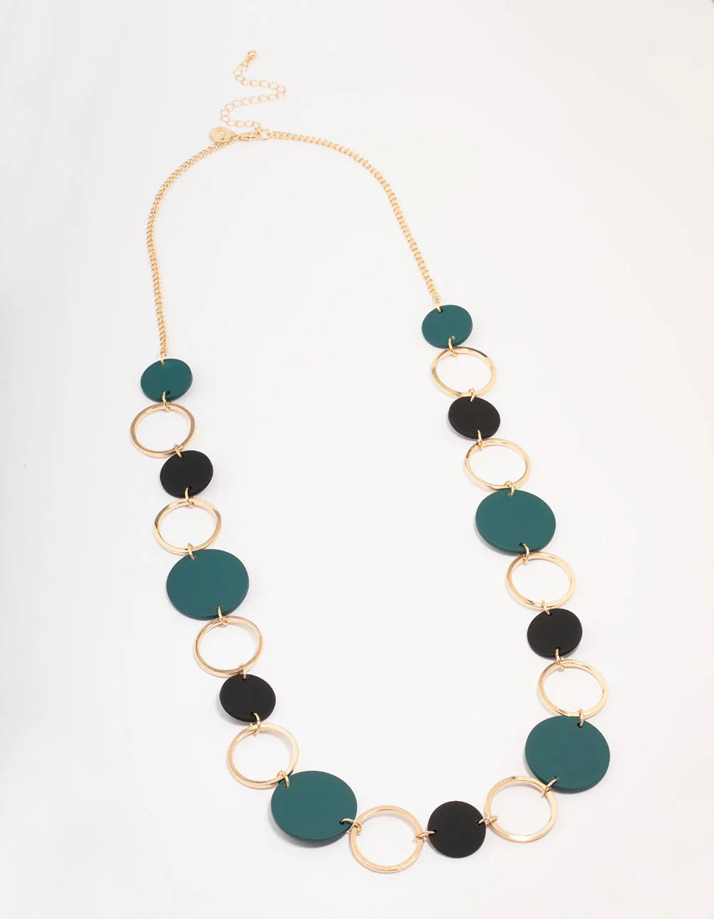 Gold Matte Cut Out Disc Necklace - Image 2
