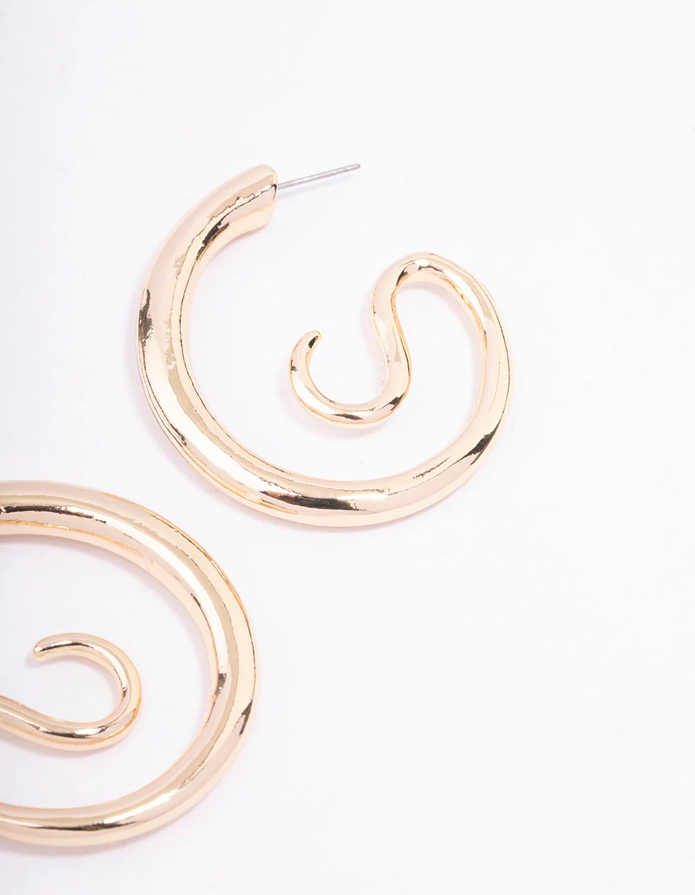 Gold Medium Swirl Hoop Earrings - Image 3