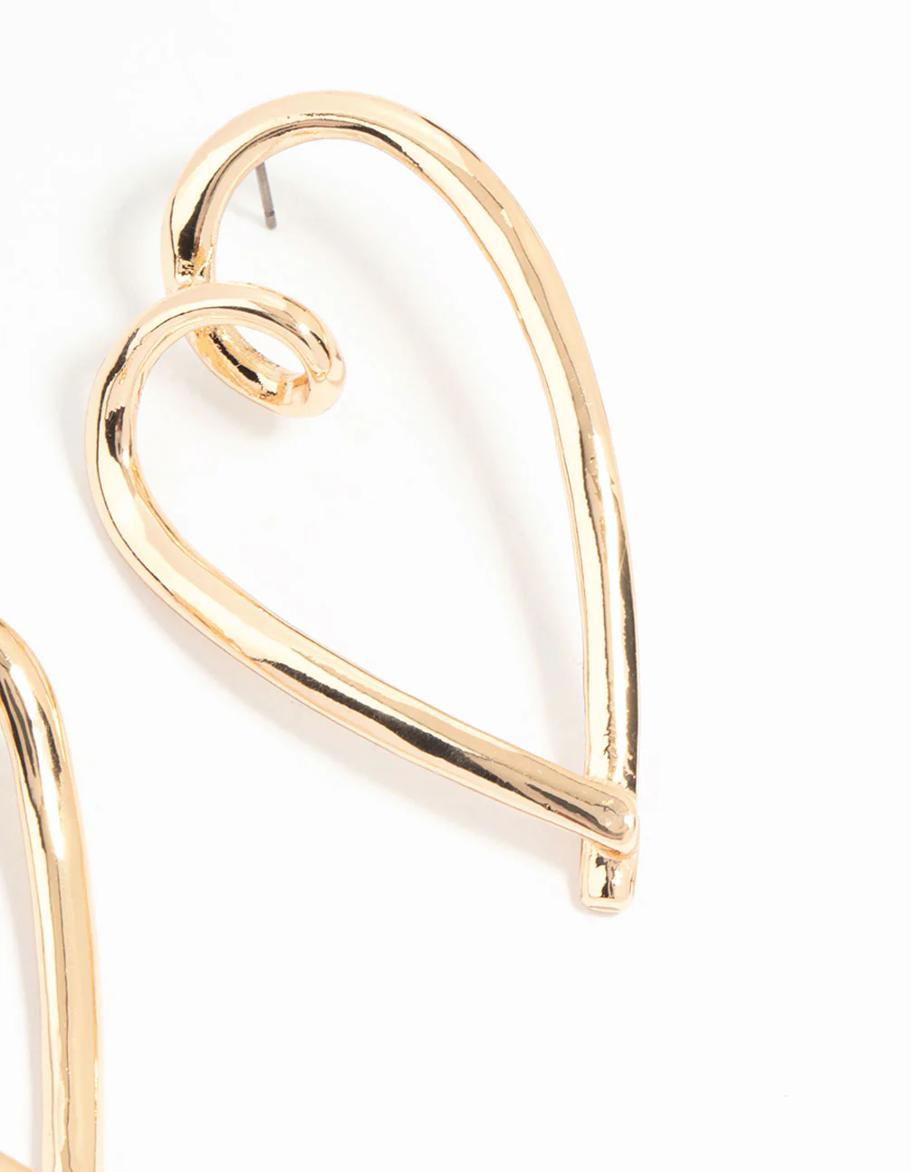 Gold Mega Heart Stud Earrings - Image 3