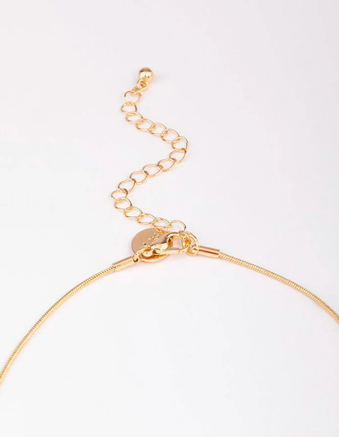 Gold Metal Flower Bolo Necklace - Image 3
