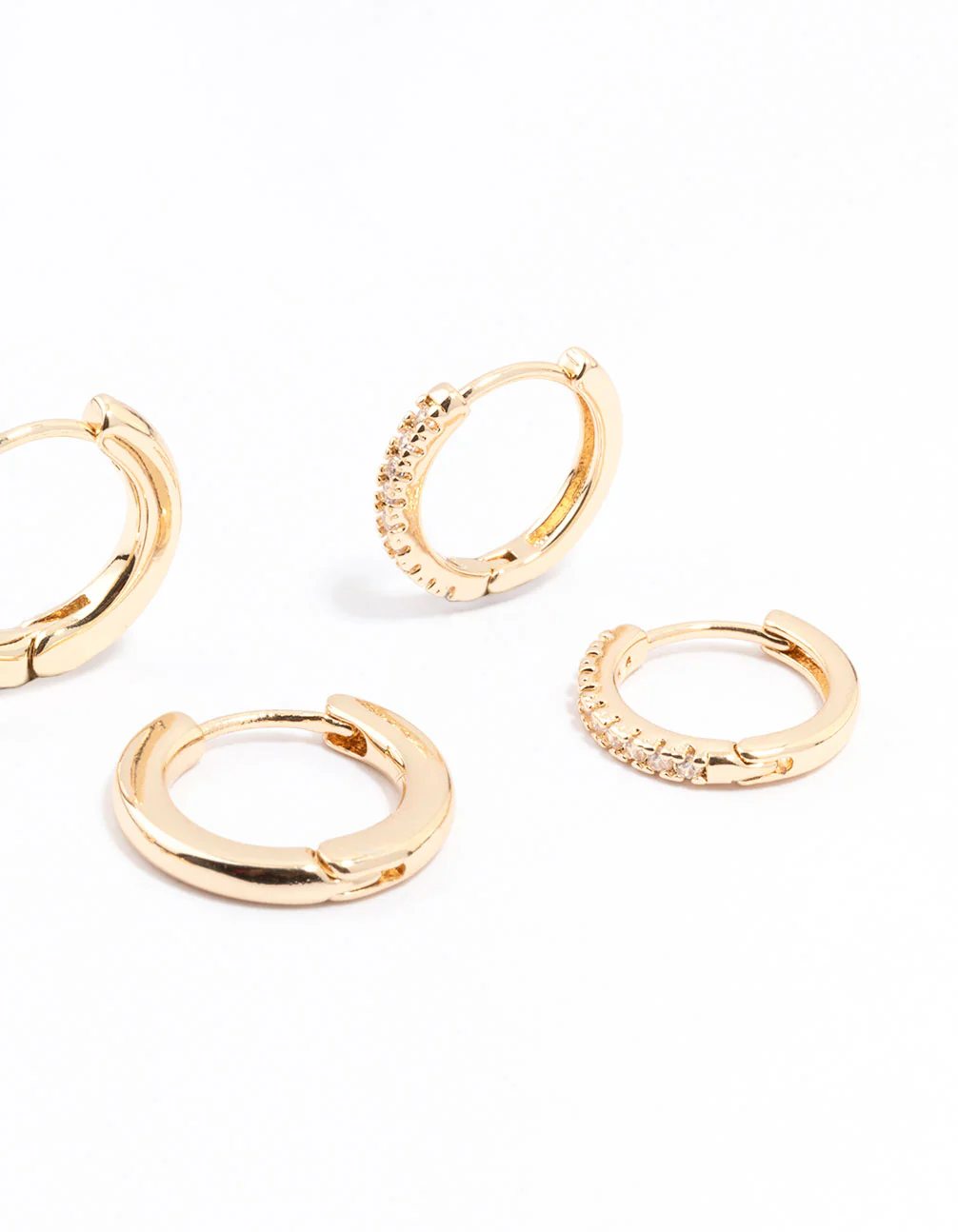 Gold Minimal Huggie Hoop Earrings 3-Pack - Image 3