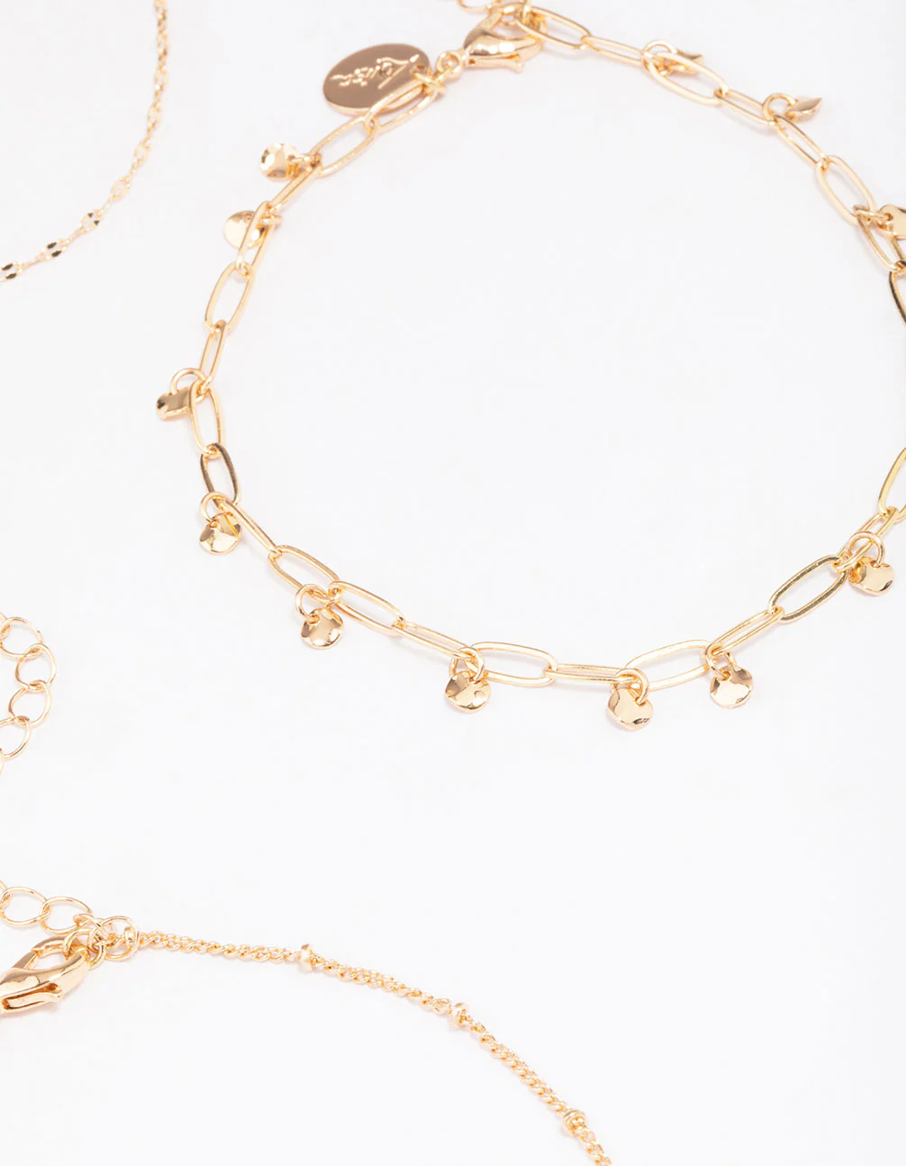 Gold Mixed Chain Anklet 4-Pack - Image 2