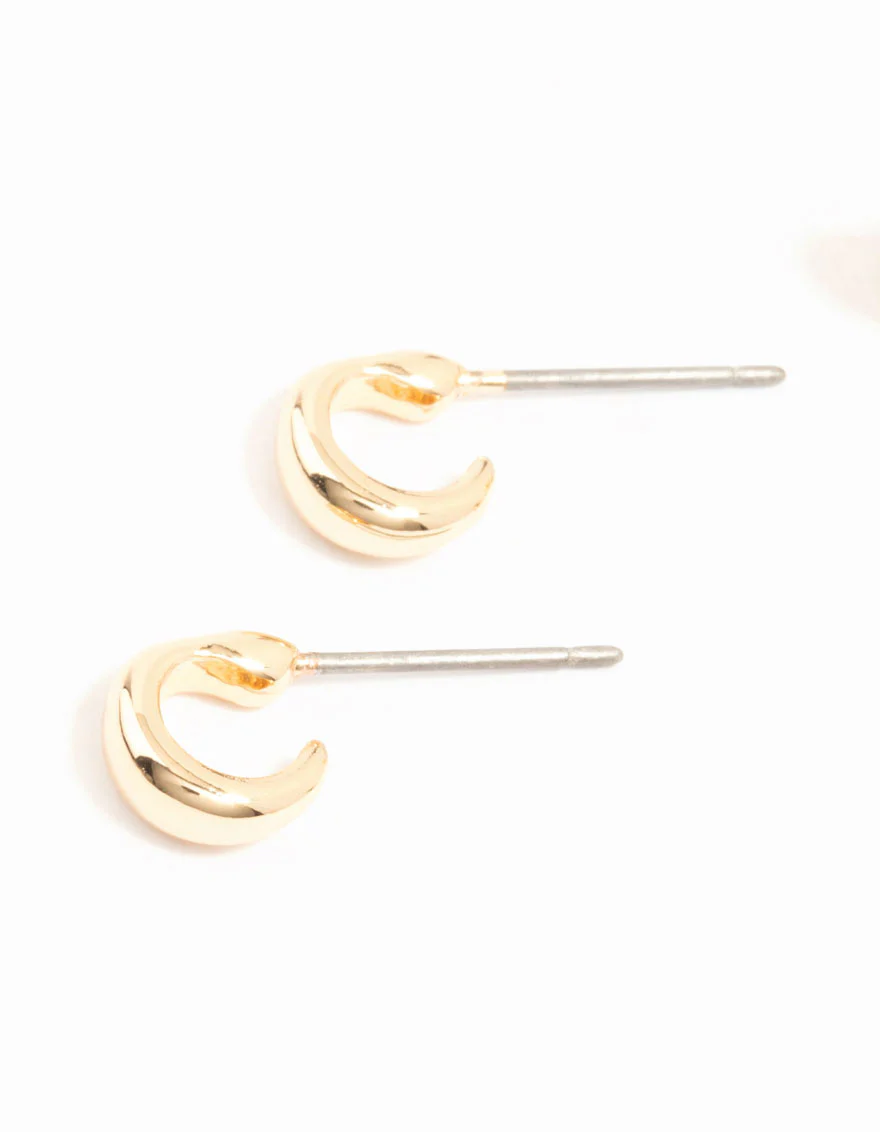 Gold Mixed Hoop Earrings 4-Pack - Image 2