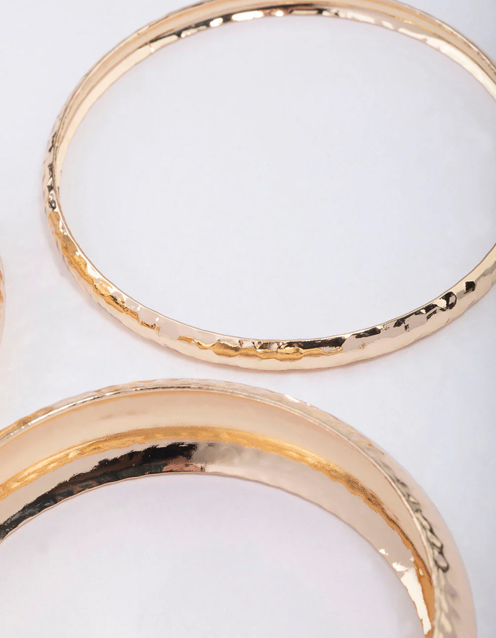 Gold Mixed Molten Gold Bangle 3-Pack - Image 3