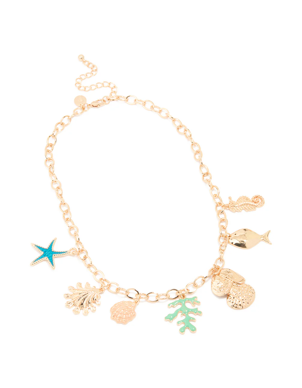 Gold Mixed Ocean Charm Necklace - Image 2