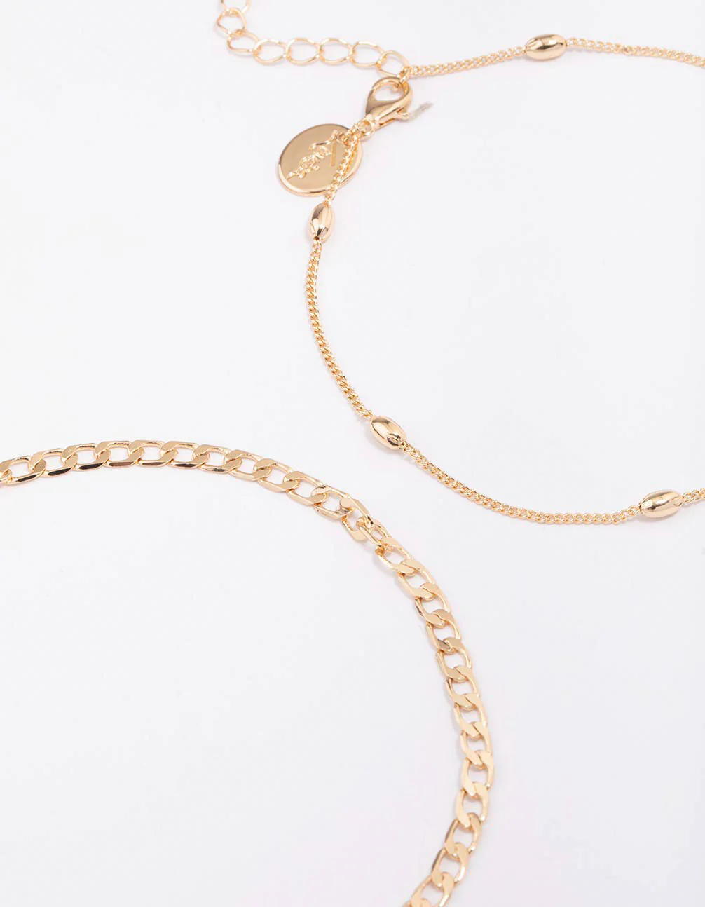 Gold Mixed Star Chain Anklet 3-Pack - Image 3