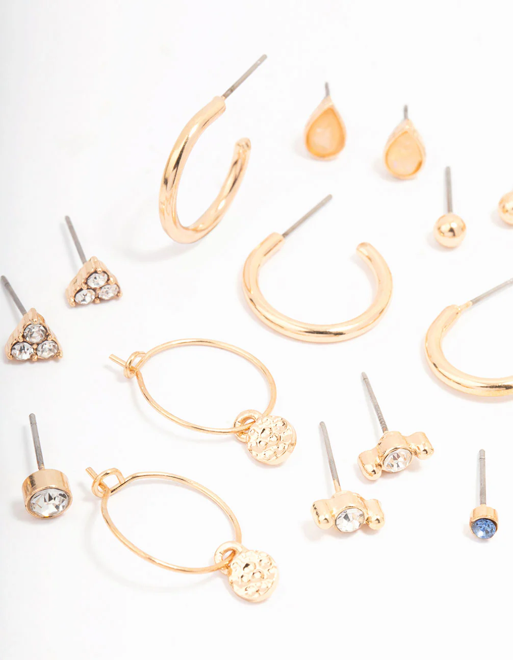 Gold Mixed Stone Hoop Earring 12-Pack - Image 2