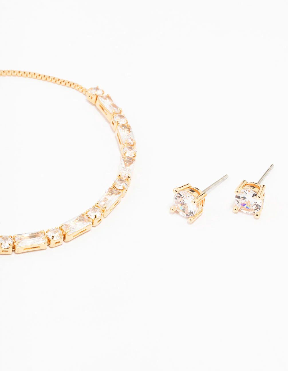 Gold Cubic Zirconia Mixed Stone Jewellery Set - Image 2