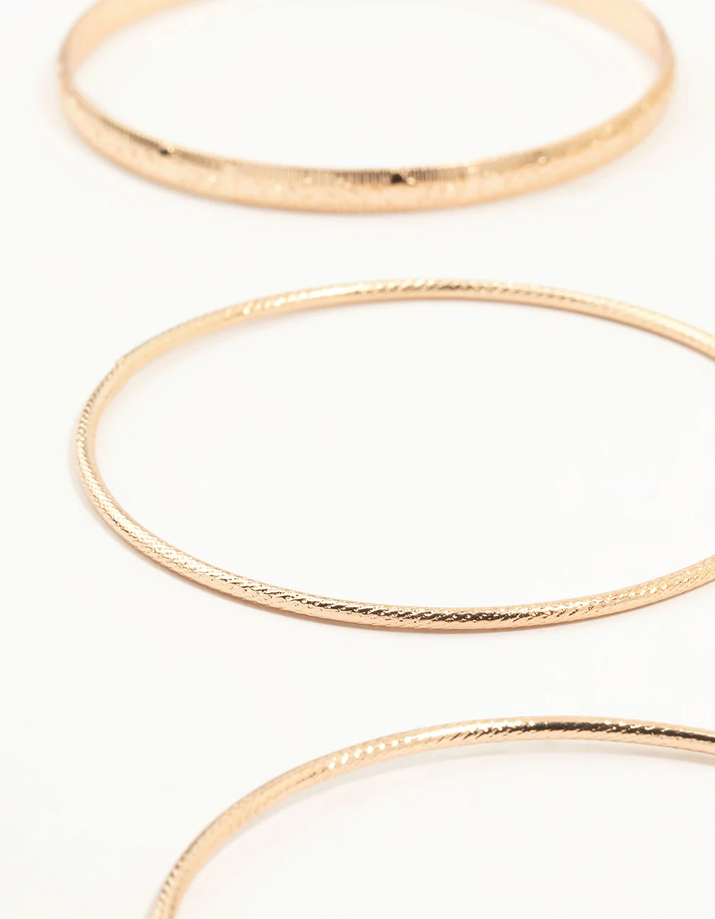 Gold Mixed Textured Bangles 8-Pack - Image 2