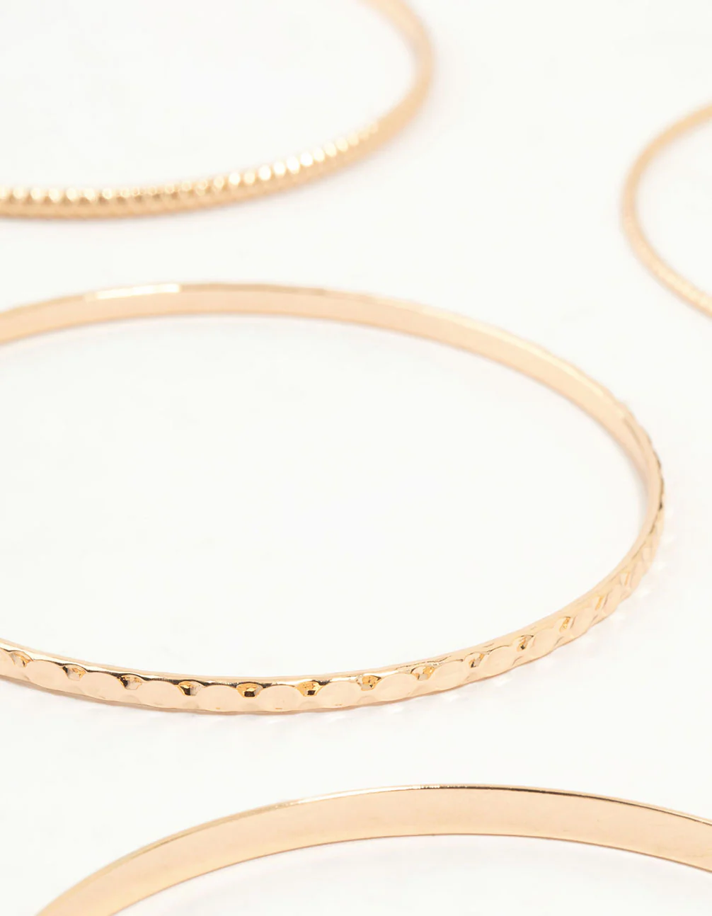 Gold Mixed Textured Bangles 8-Pack - Image 3
