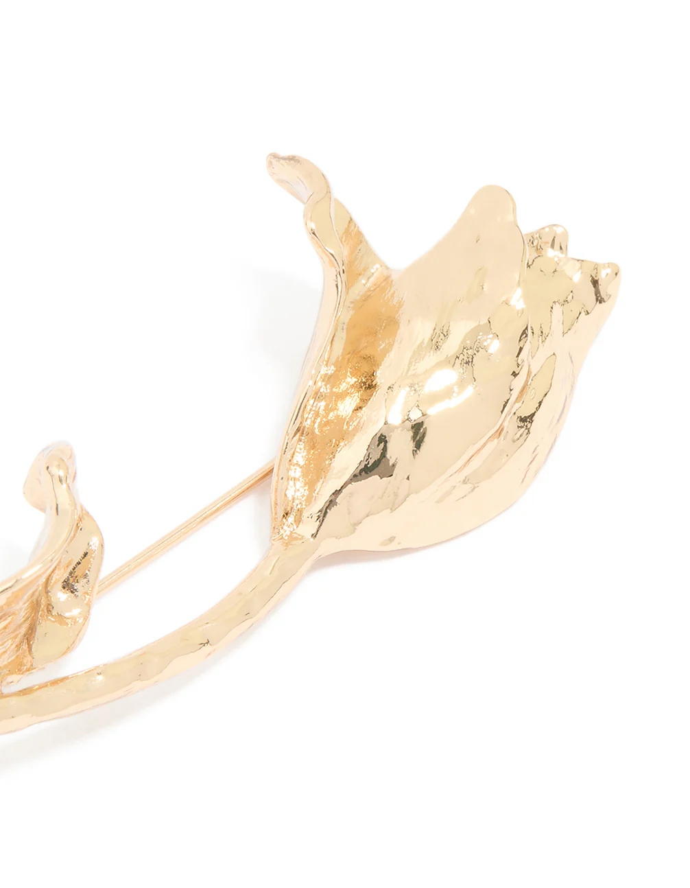 Gold Molten Large Floral Brooch - Image 2