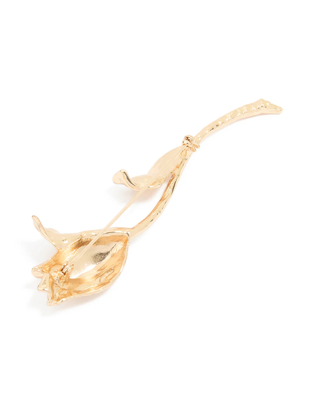 Gold Molten Large Floral Brooch - Image 3