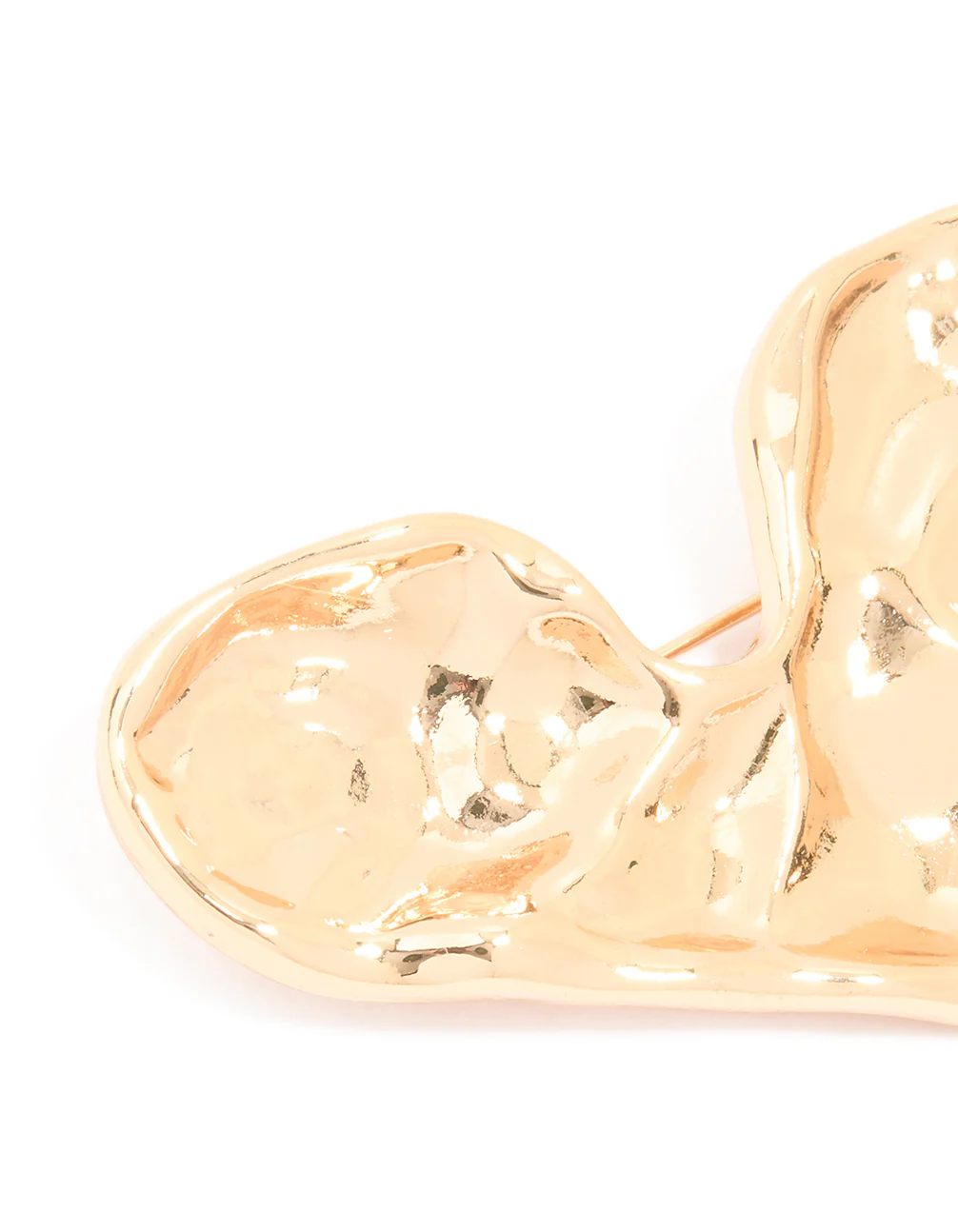 Gold Molten Large Heart Brooch - Image 2