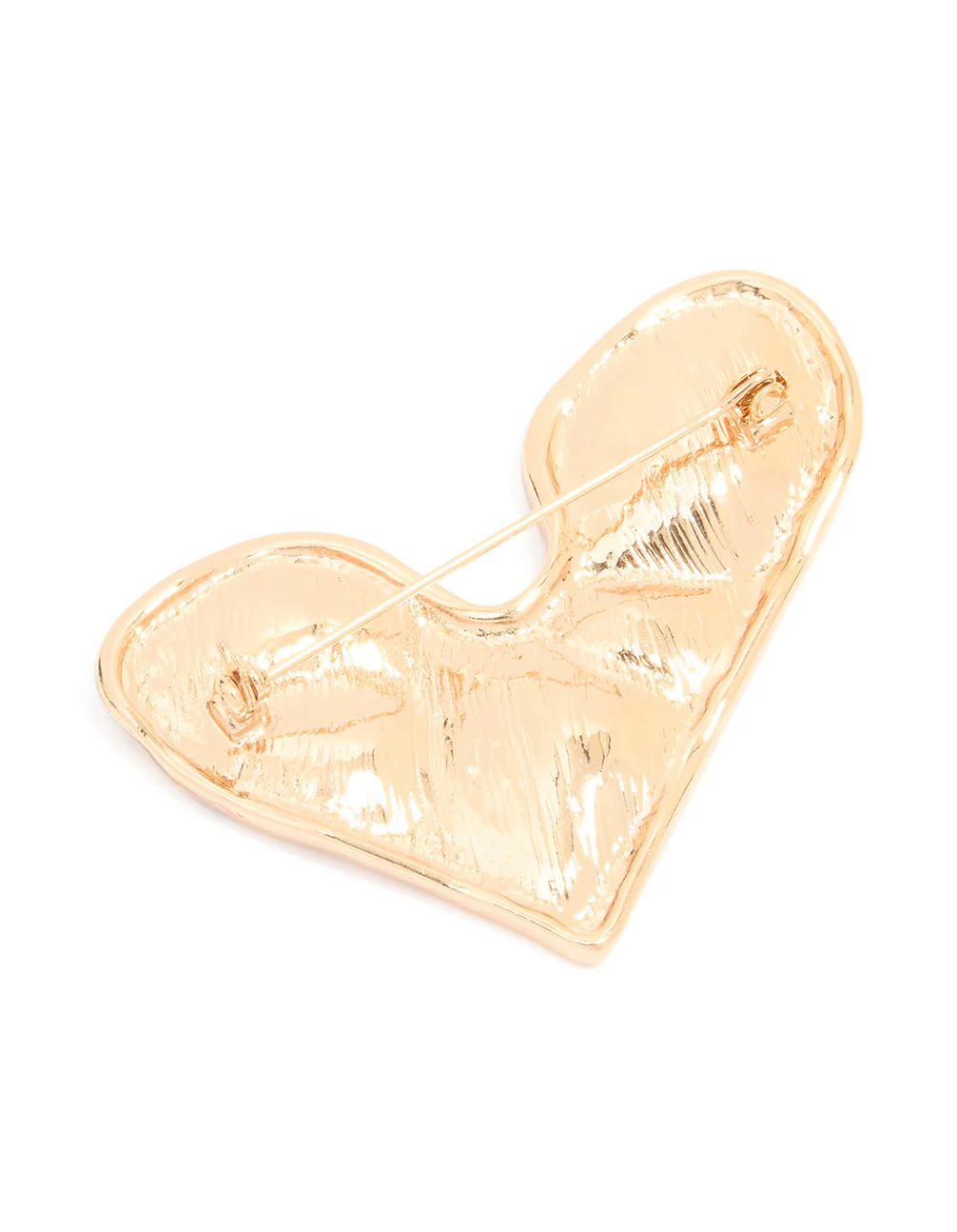 Gold Molten Large Heart Brooch - Image 3