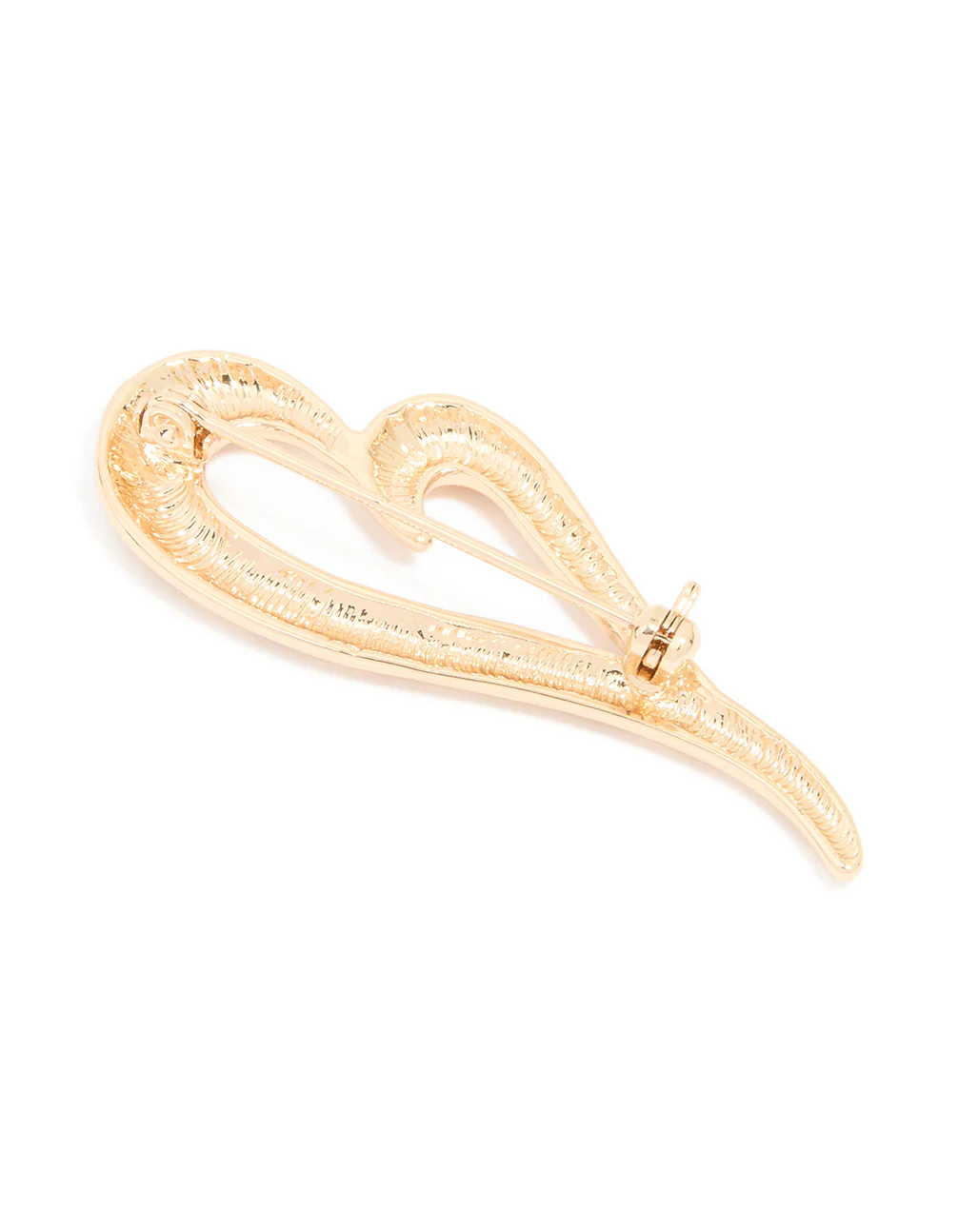 Gold Molten Mini Heart Brooch - Image 3