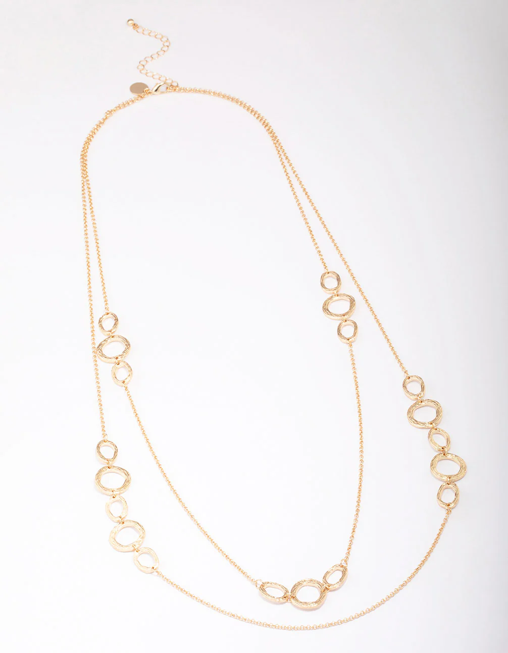 Gold Molten Oval Stone Necklace - Image 2