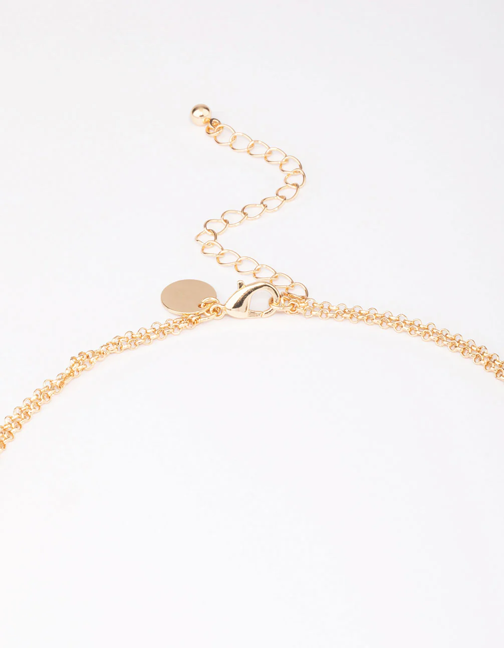 Gold Molten Oval Stone Necklace - Image 3
