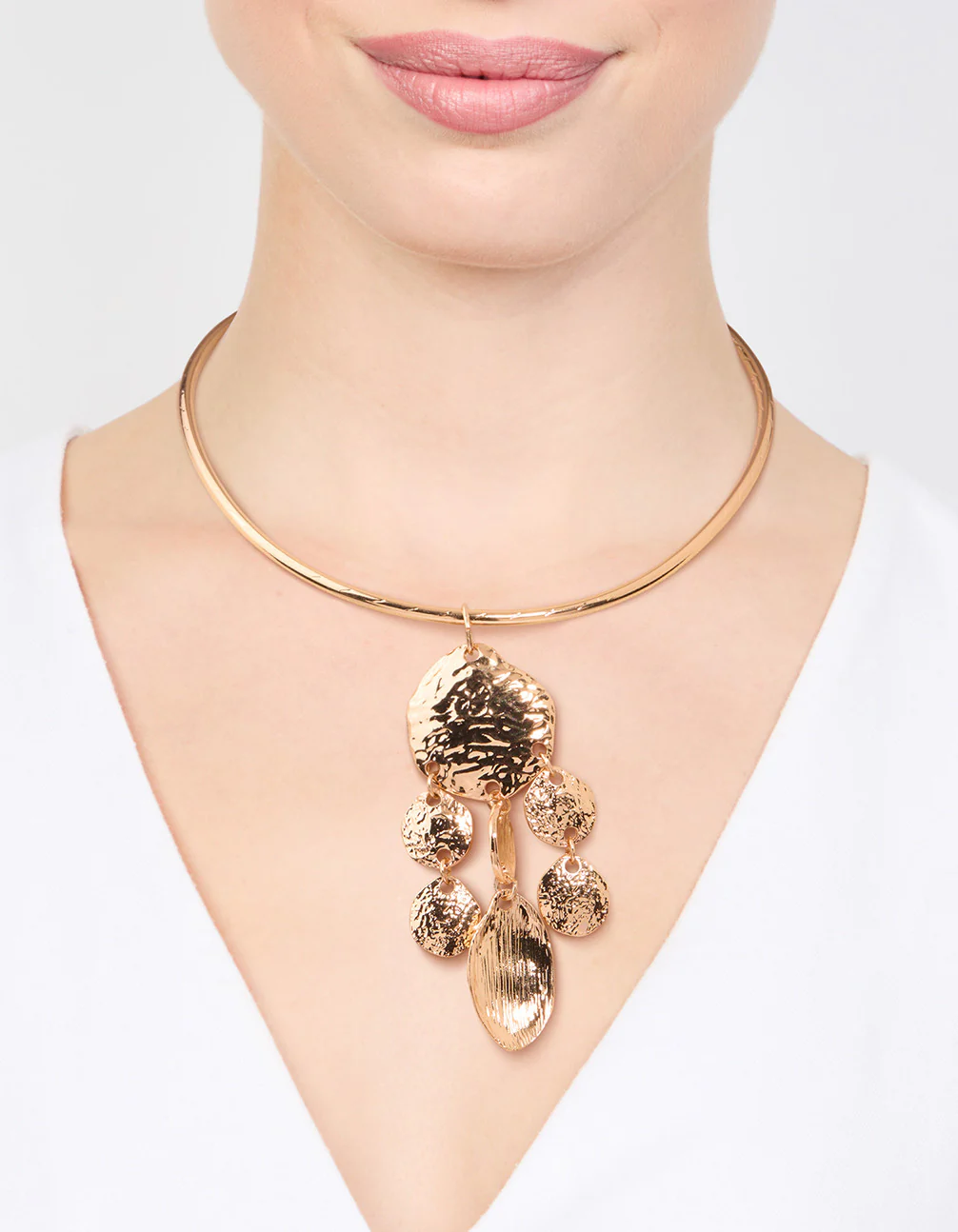 Gold Molten Pendant Choker - Image 2