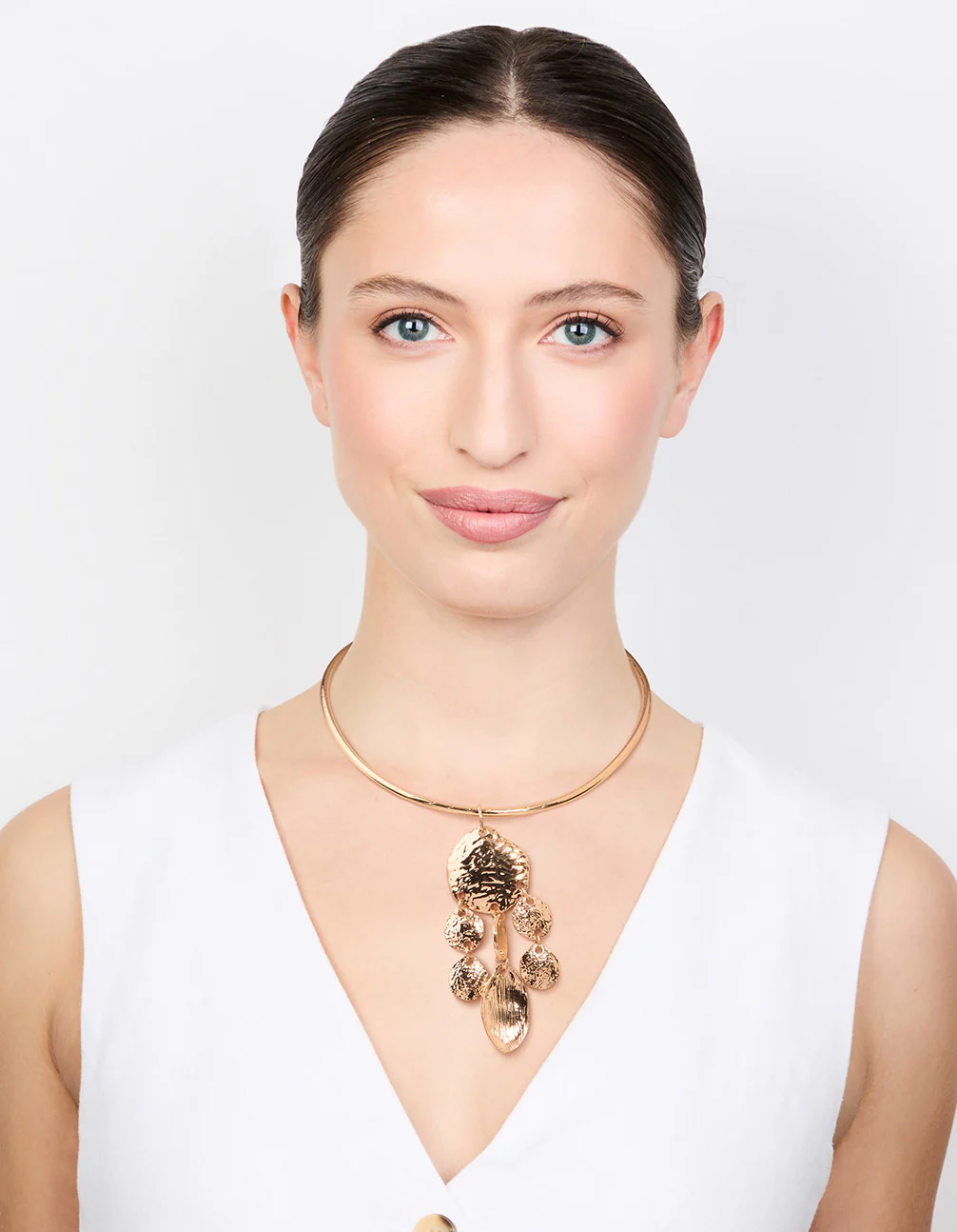 Gold Molten Pendant Choker - Image 3