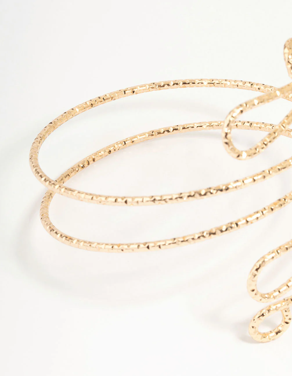 Gold Molten Twisted Arm Cuff - Image 3