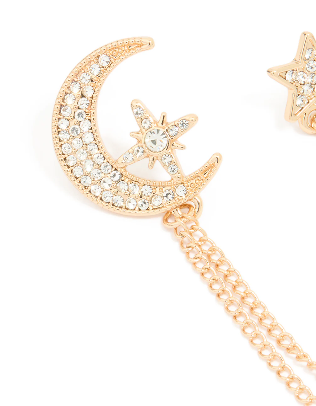 Gold Moon & Star Chain Brooches 2-Pack - Image 2