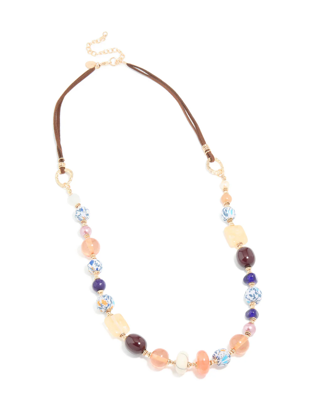 Gold Multicoloured Beaded Long Necklace - Image 2