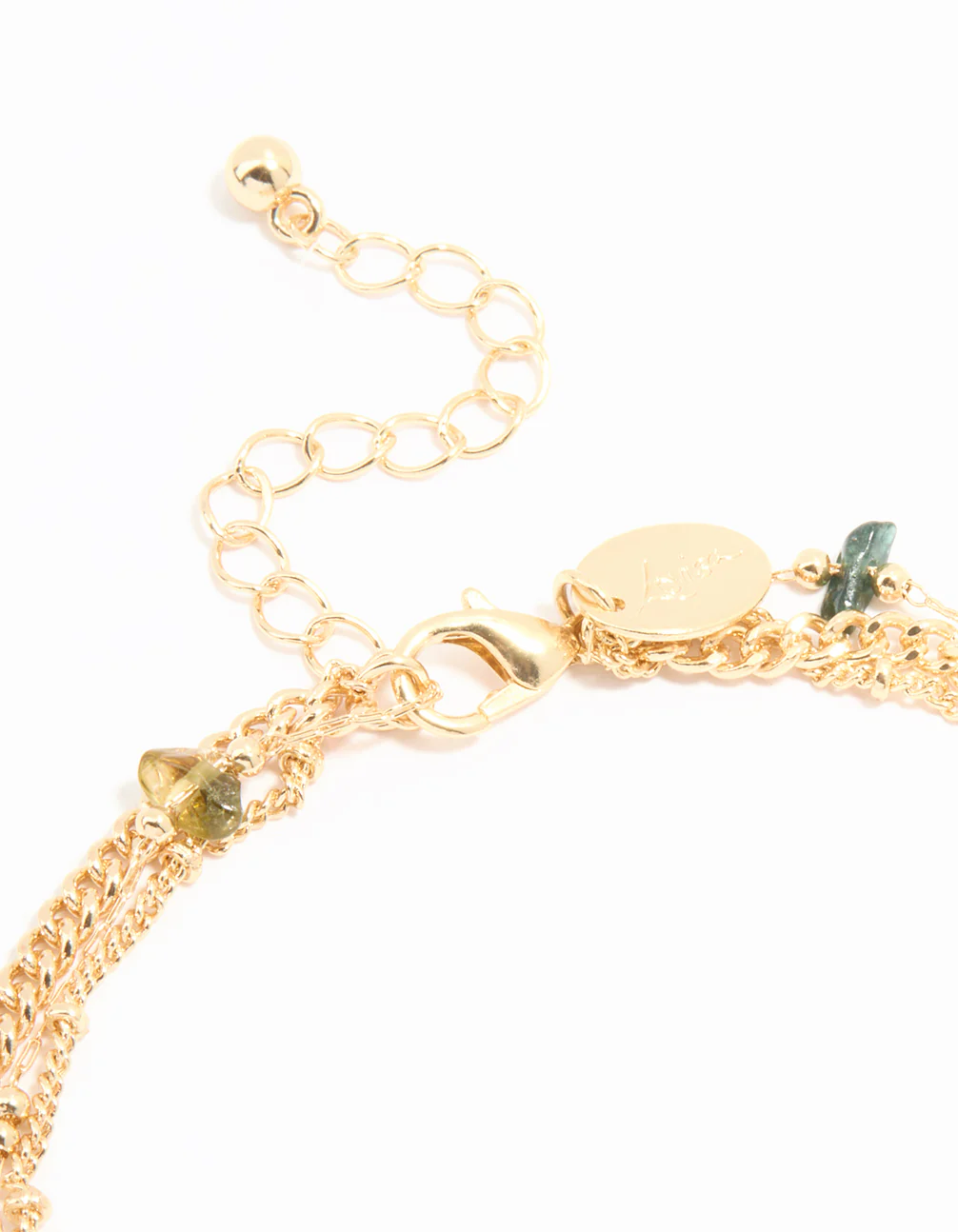 Gold Multicoloured Gemstones Layered Anklet - Image 3