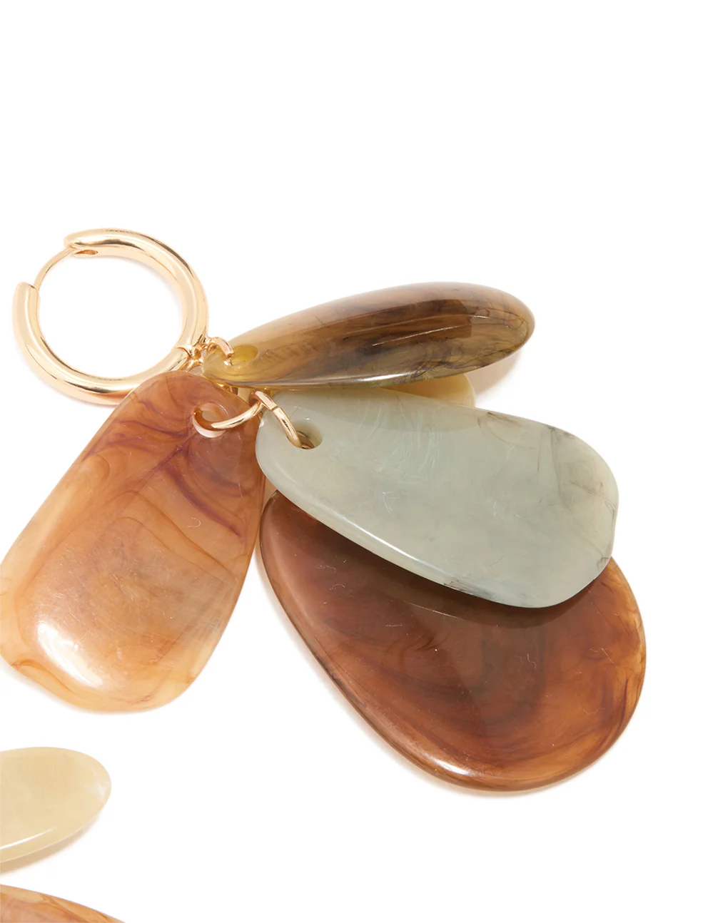 Gold Multicoloured Shell Chandelier Hoop Drop Earrings - Image 2