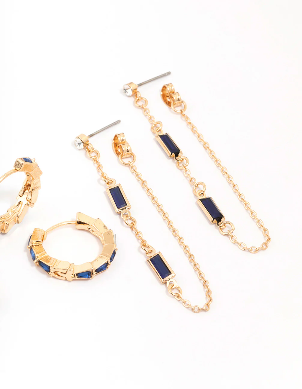 Gold Navy Mix Earring 3-Pack - Image 3