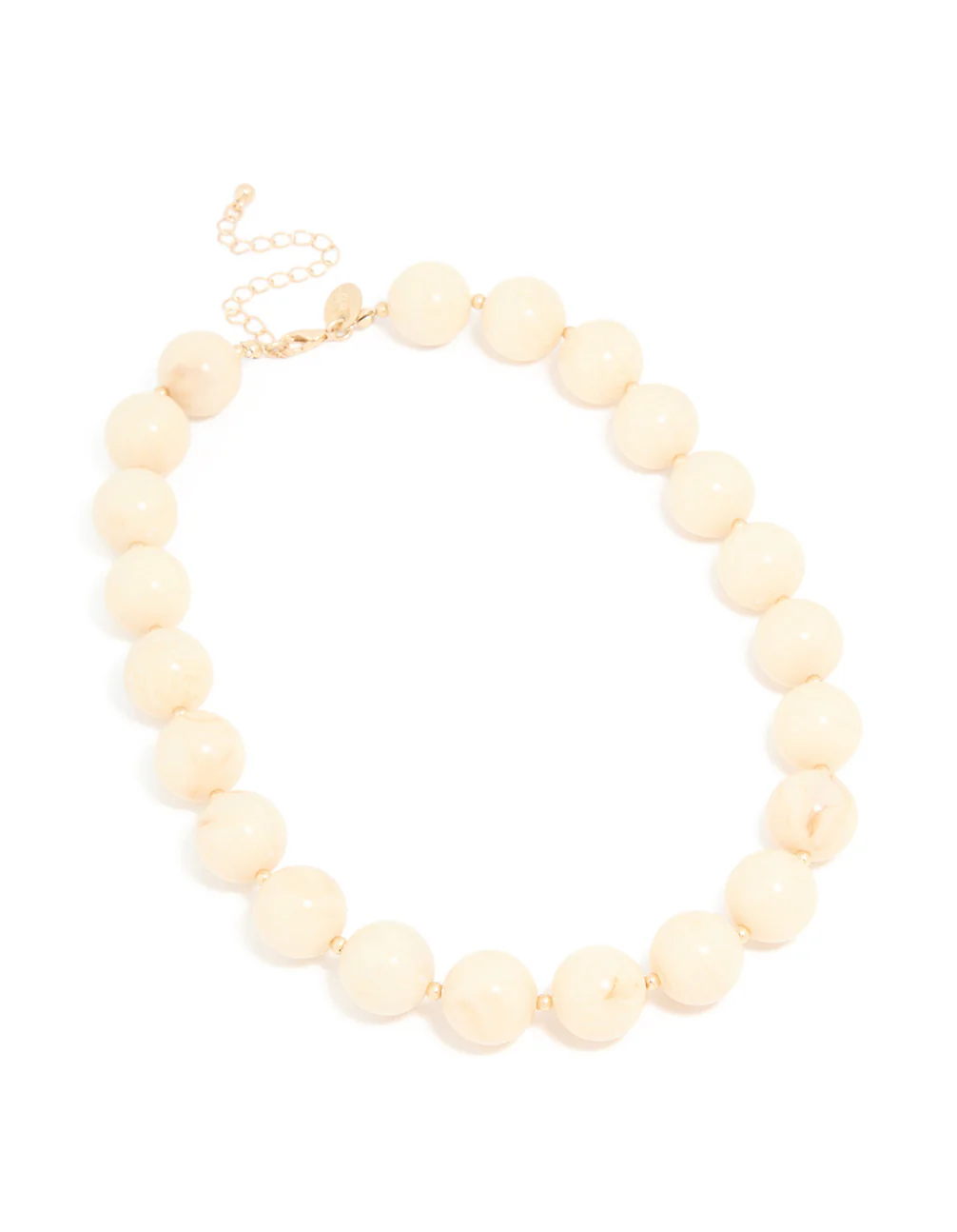 Gold Neutral Marble Beaded Necklace - Image 2