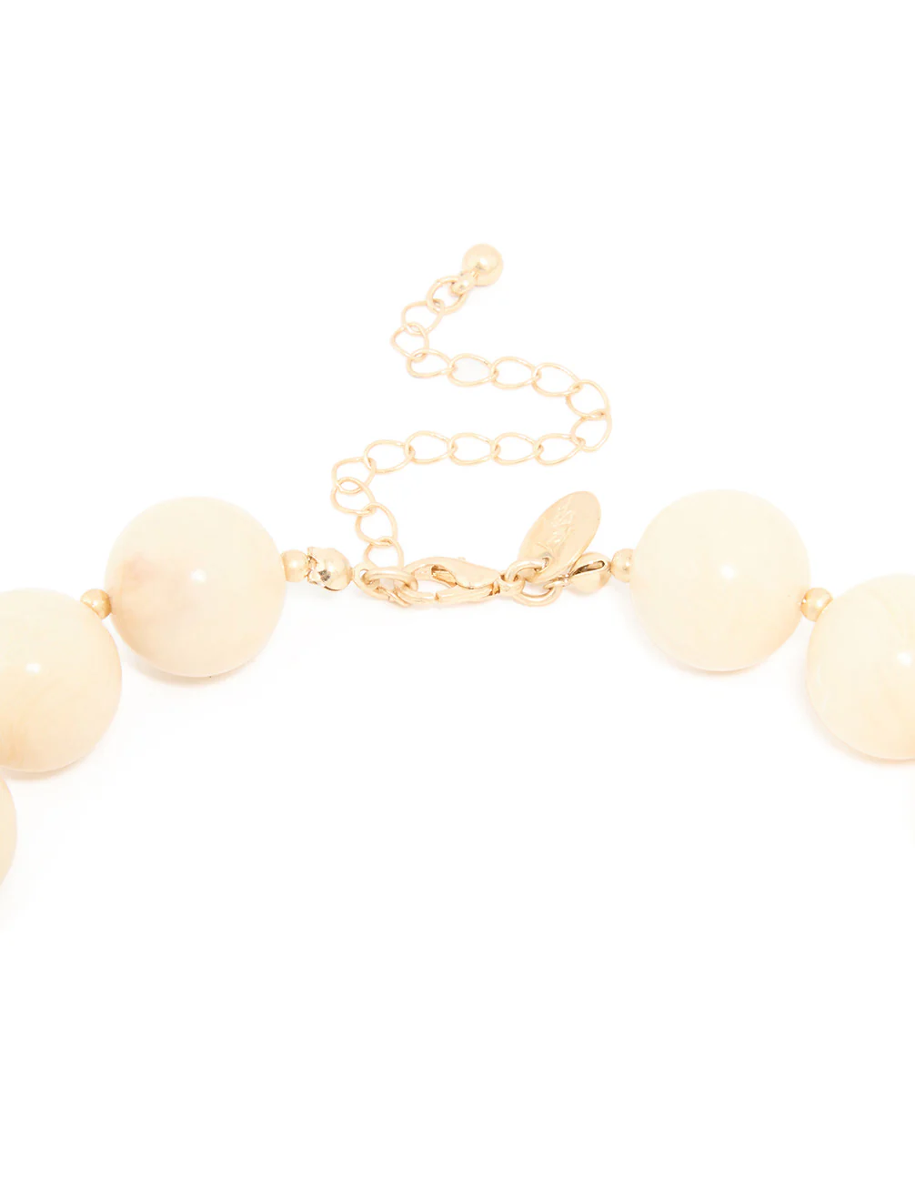 Gold Neutral Marble Beaded Necklace - Image 3