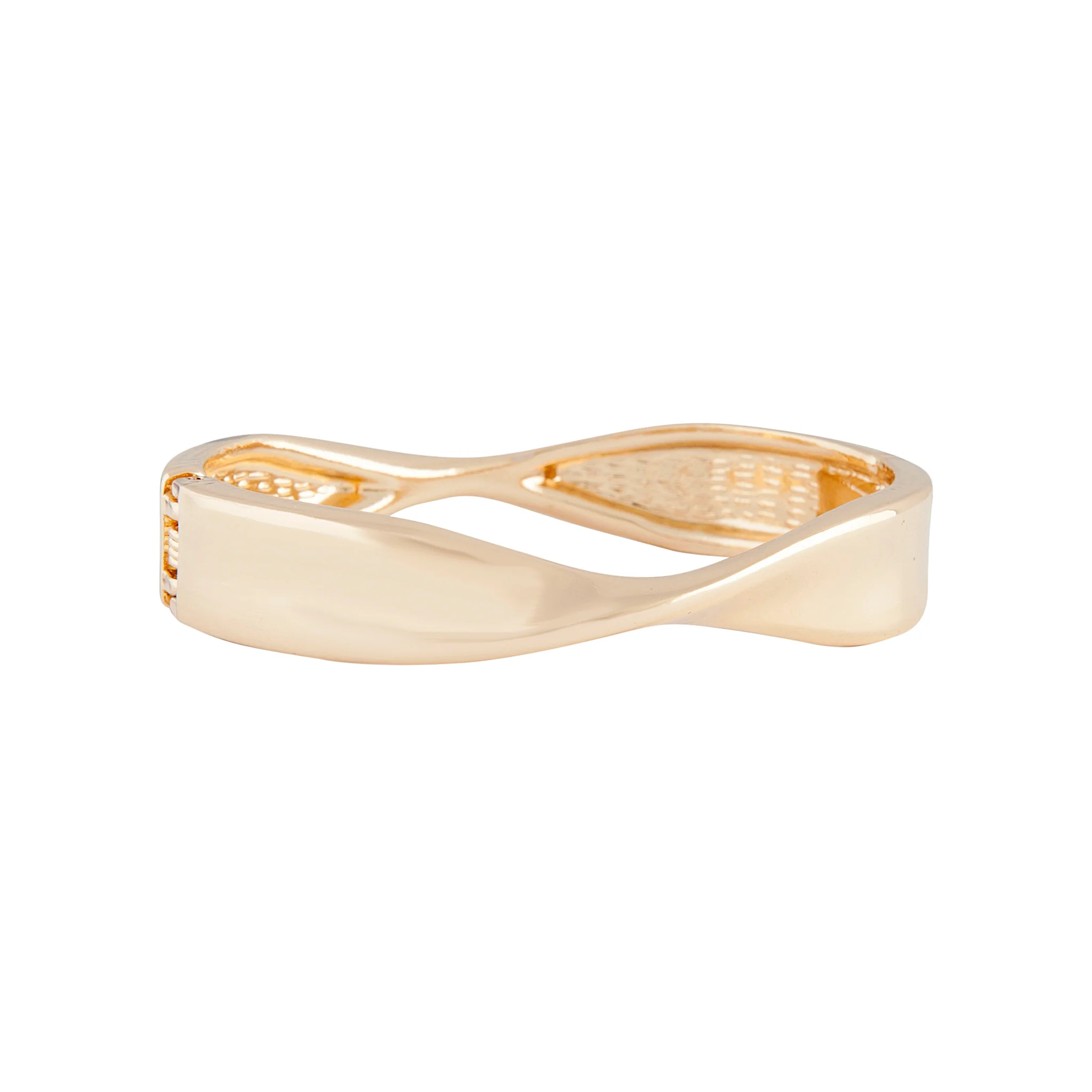 Gold Undulated Clamp Bangle - Image 2