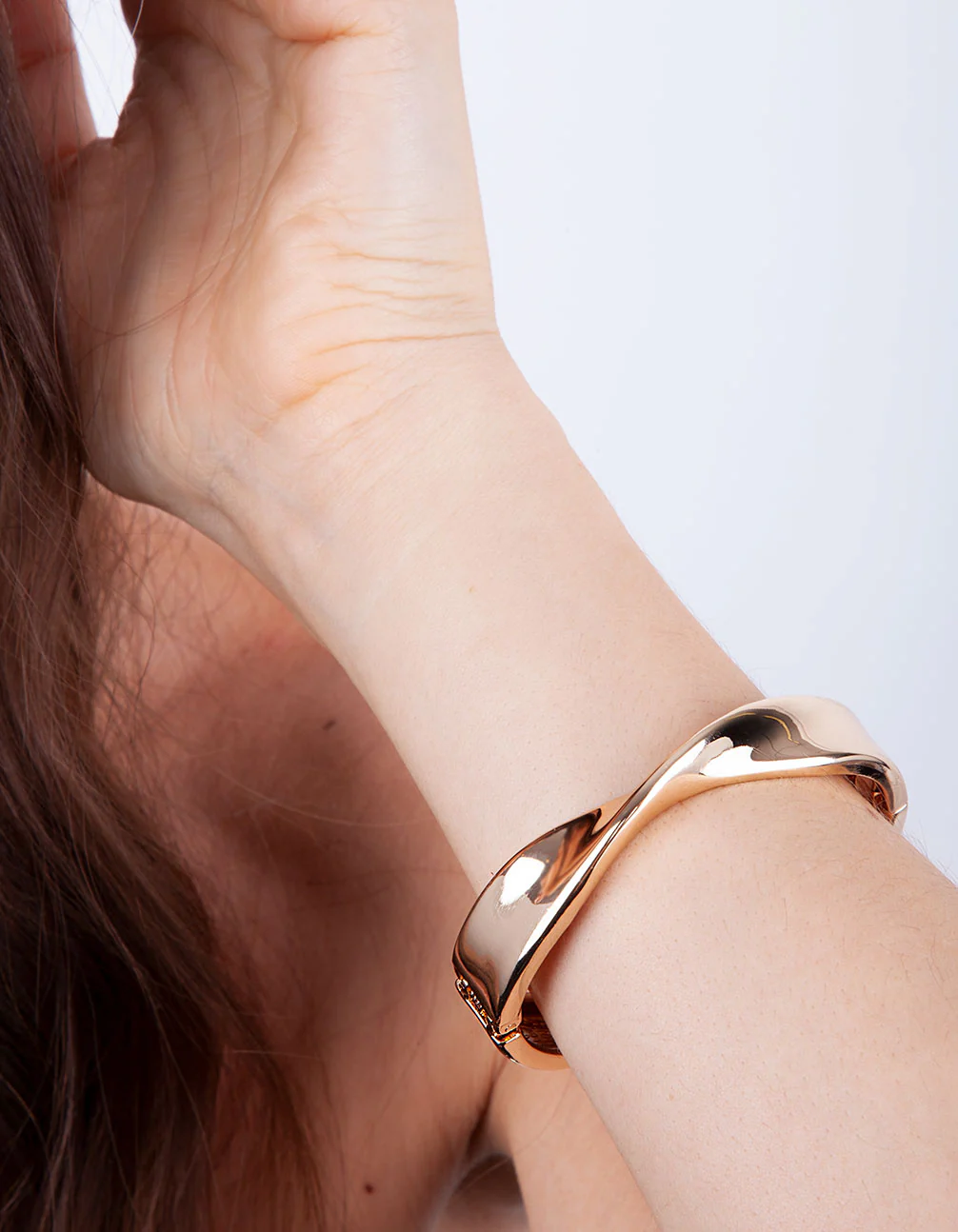 Gold Undulated Clamp Bangle - Image 3