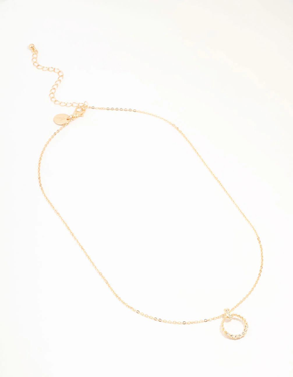 Gold Open Diamante Circle Necklace - Image 2