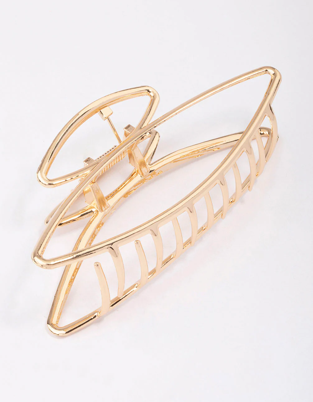 Gold Open Oval Hair Claw Clip - Image 2