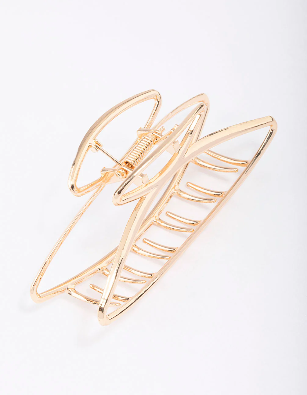 Gold Open Oval Hair Claw Clip - Image 3